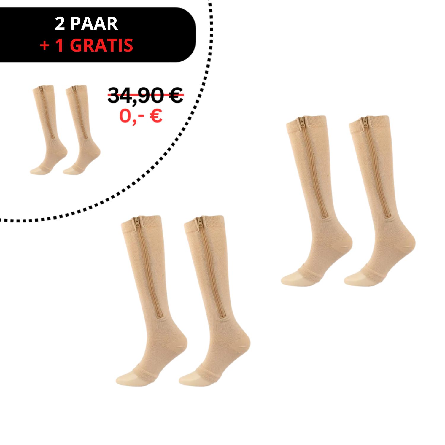 Orthopedische Compressiesokken met Rits - ComfortZip