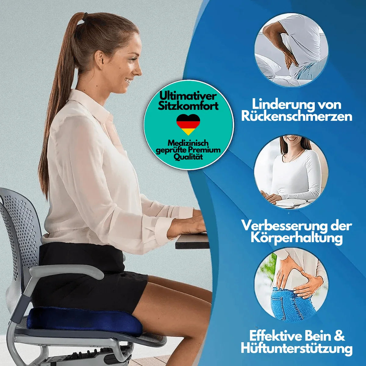 Orthopedisch 4D Zitkussen - PosturePlus