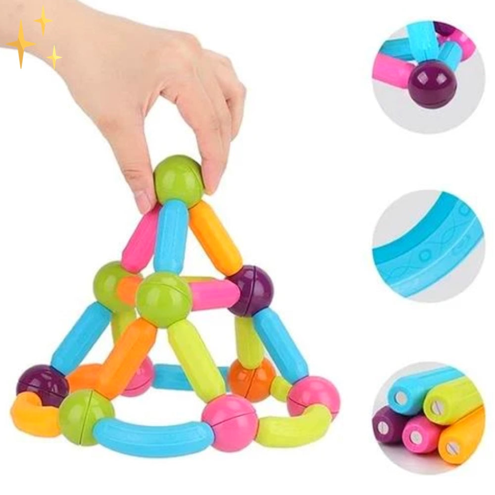 64 Stuks Magnetische Bouwblokken - Creatix