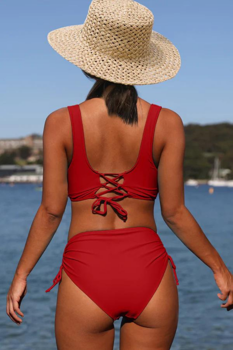 Kleurrijke Bikini met Trekkoord en Twistdetail – Zaraï