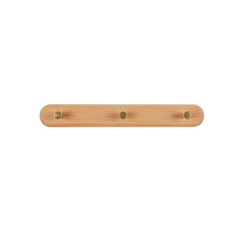 Wandkapstok van Hout met Messing Haken - LignaHook