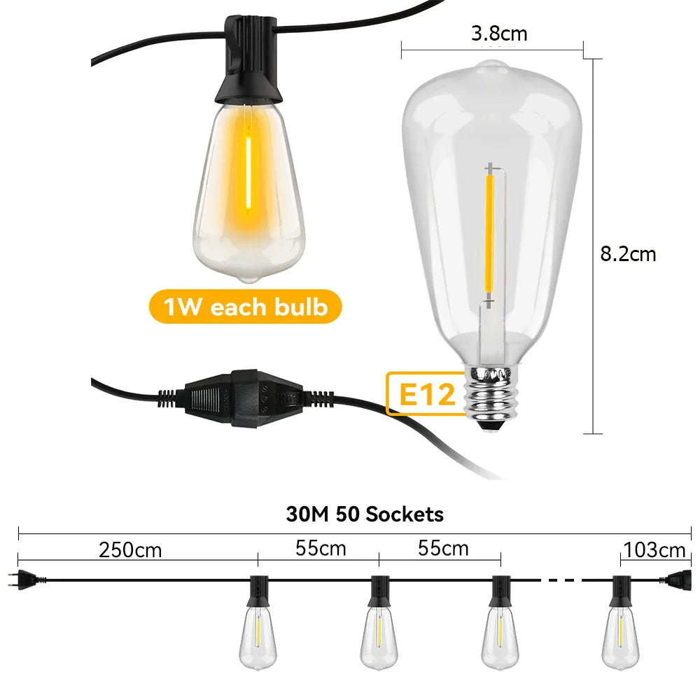 Waterdichte LED Lichtslinger -LumiGlow