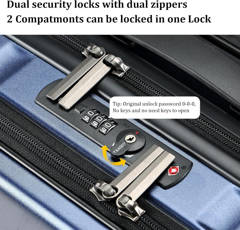 Compacte Hardshell Handbagagekoffer met Laptopcompartimenten en TSA-Slot