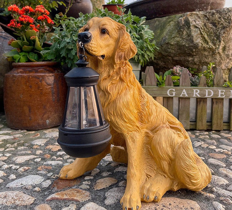 Hondenbeeldje op Zonne-energie met LED Verlichting - LumiPup