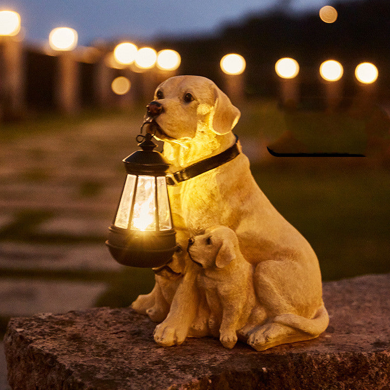 Hondenbeeldje op Zonne-energie met LED Verlichting - LumiPup