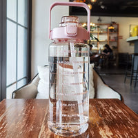 2L Motiverende Waterfles met Tijdmarkeringen - HydroMotivator