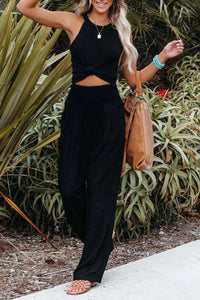 Damskie lniane spodnie letnie z przewiewnym krojem i luźnym fasonem – Alvera