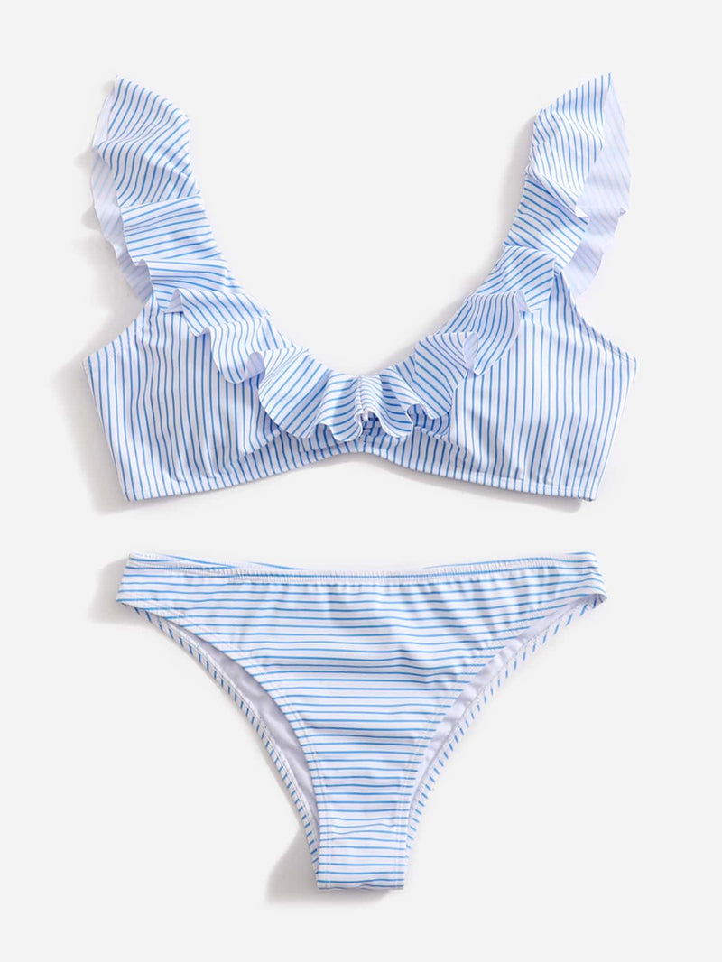 Blauw-Wit Gestreepte Bikini - Lina