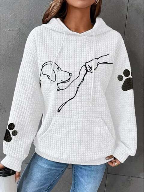 Warme Dames Hoodie met Hondendesign – Selma