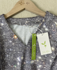 Glimmende Zilveren Disco-Glitter V-Hals Longsleeve - GlamFrost