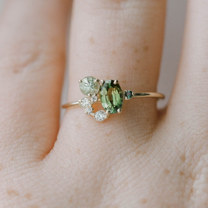 Natuurlijke Peridot met Zirkonring - Selene