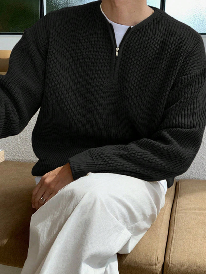 Luźny Pasiasty Sweter Dzianinowy dla Mężczyzn - Ronan