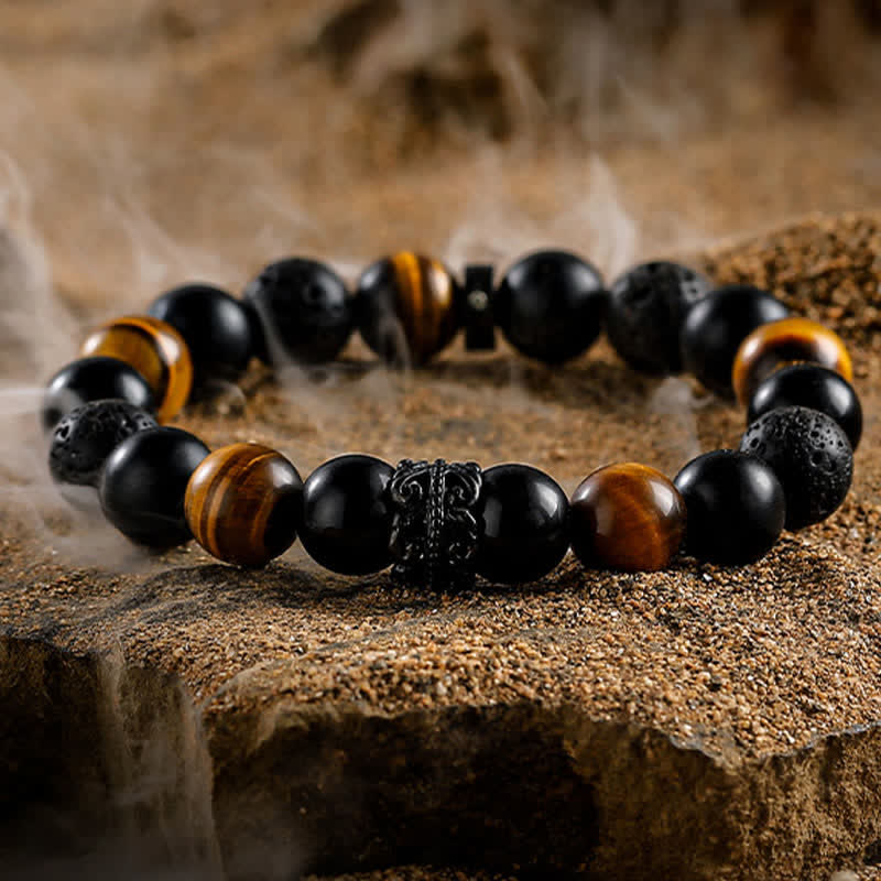 "Lord Black Warrior" Natuurlijke Kristallen Kralenarmband - Ragnar