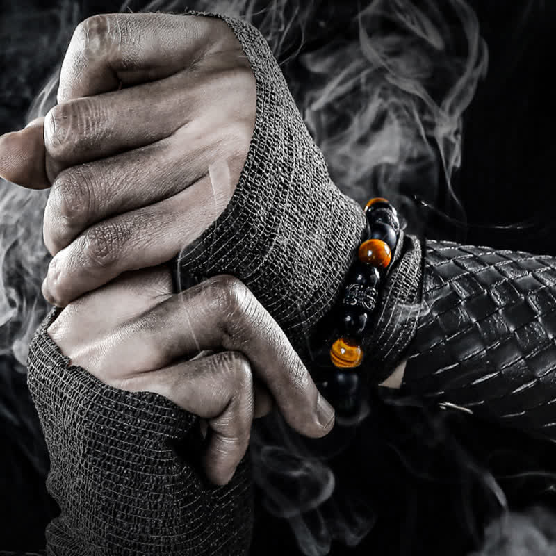 "Lord Black Warrior" Natuurlijke Kristallen Kralenarmband - Ragnar