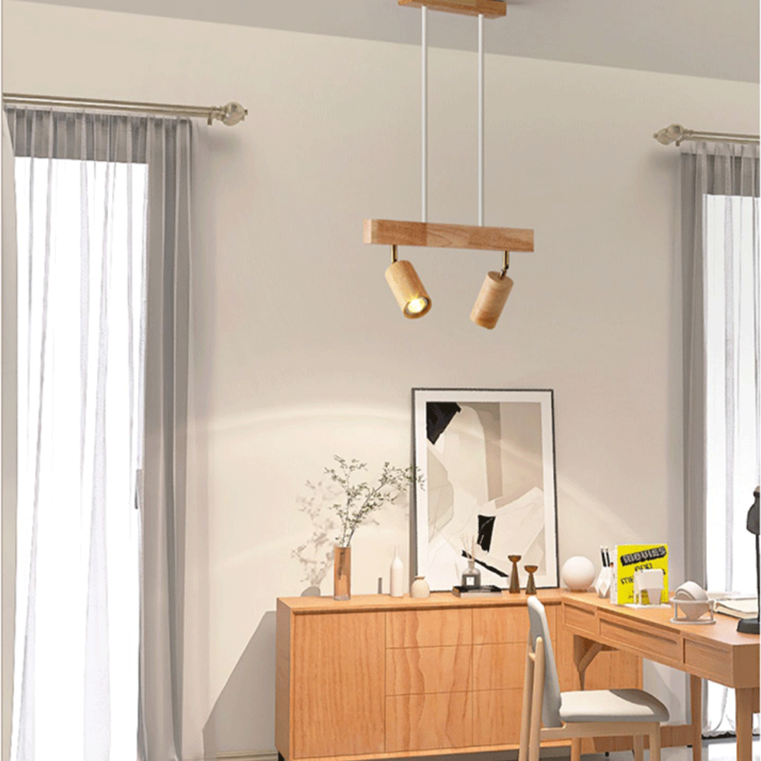 Verstelbare Houten Plafondspotlamp - EcoLux