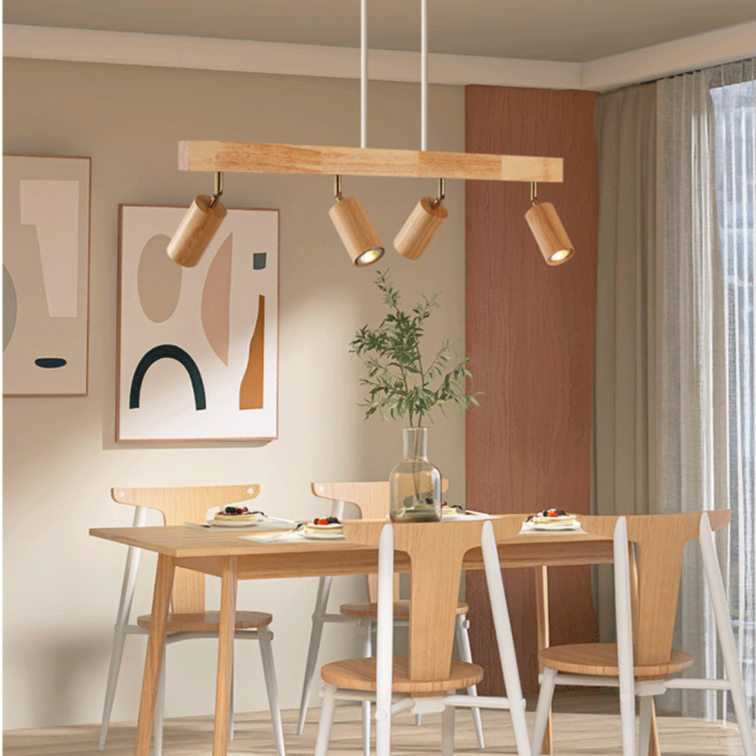 Verstelbare Houten Plafondspotlamp - EcoLux
