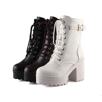 Stoere Veterschoenen met Gesp en Profielzool - Luna