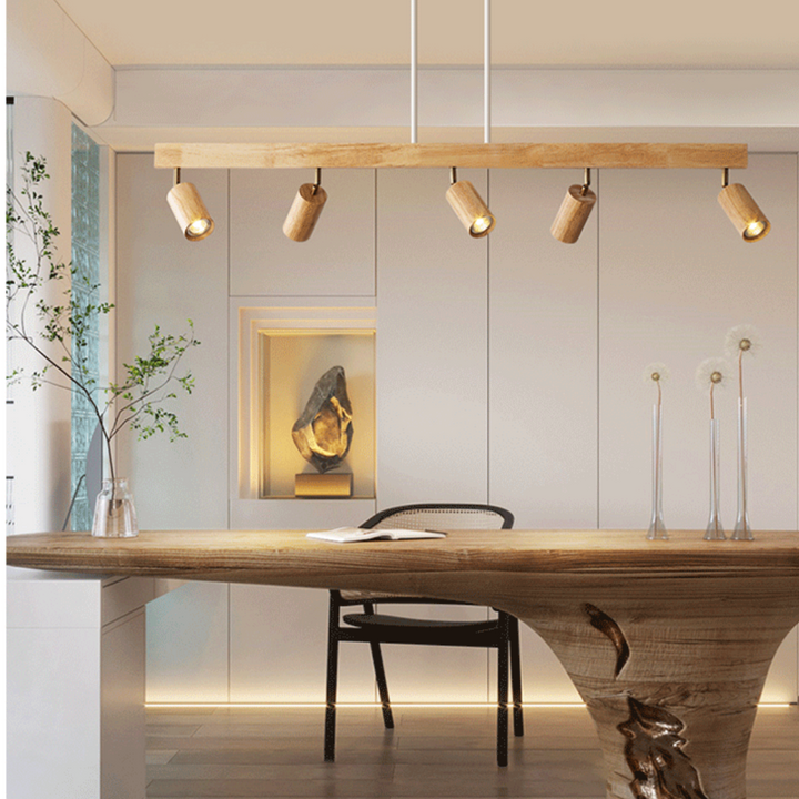 Verstelbare Houten Plafondspotlamp - EcoLux