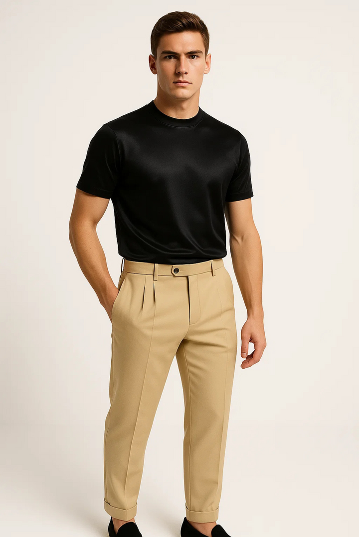 Stijlvol heren T-shirt van gemerceriseerd katoen - Dario