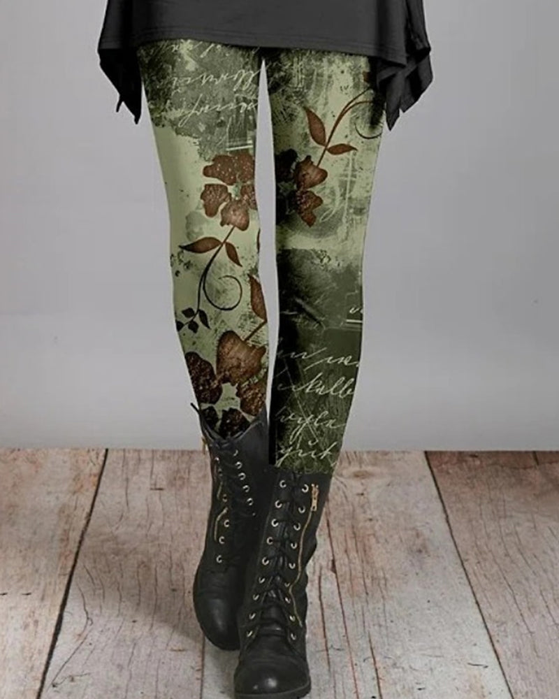 Bohemian Retro Leggings met Etnische Prints – Ziva