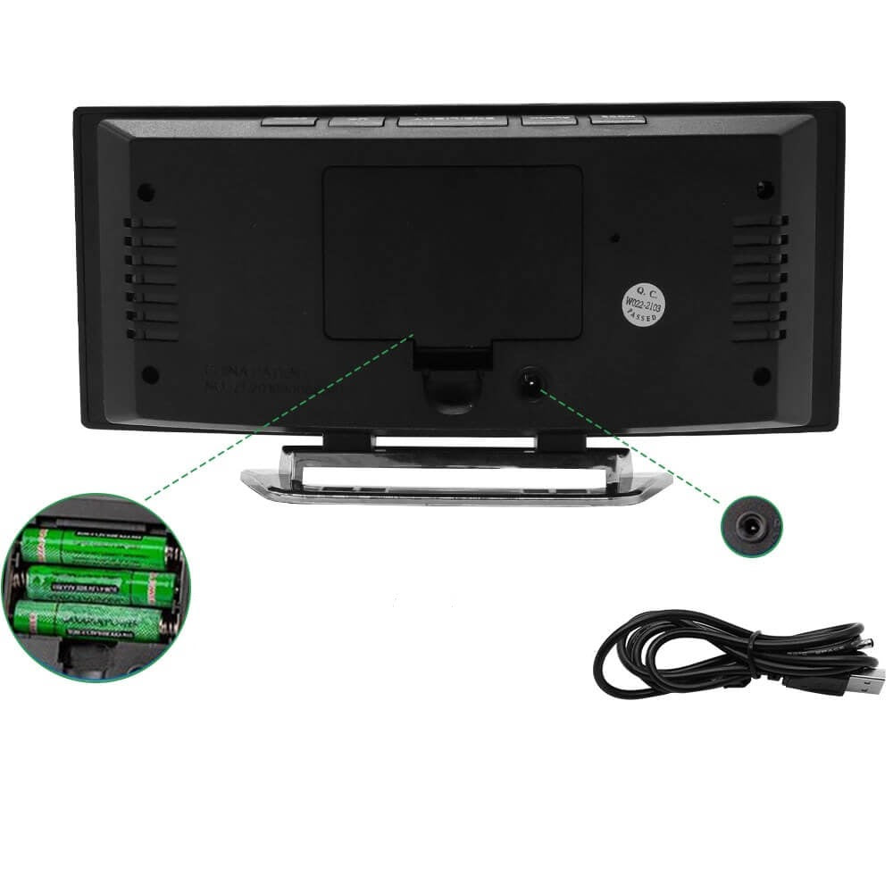 Gebogen LED Digitale Wekker met Modern Design - LumiCurve