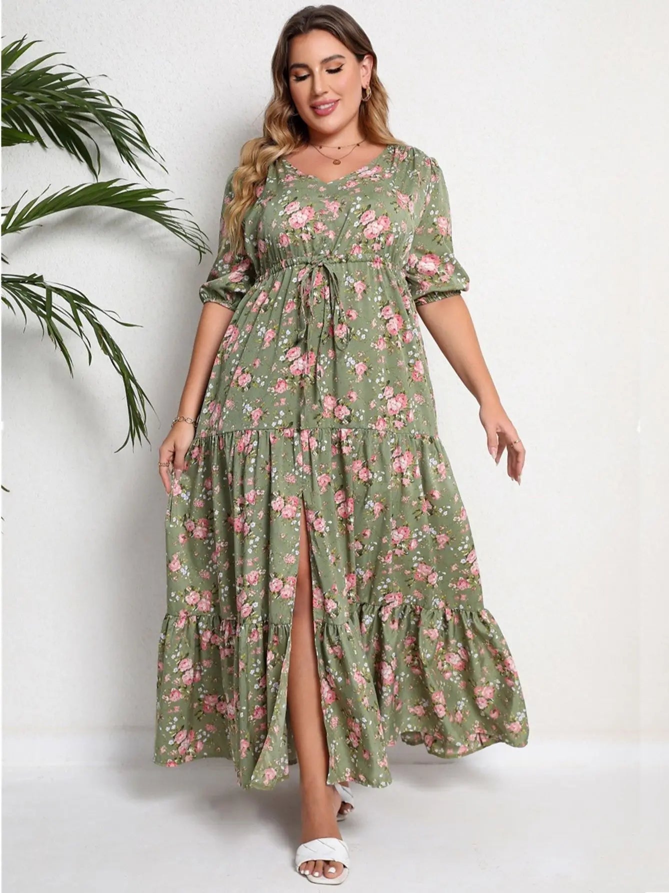 Vardi Dante™ Marga Plus-Size Zomerjurk | Stijlvol & Fleurig