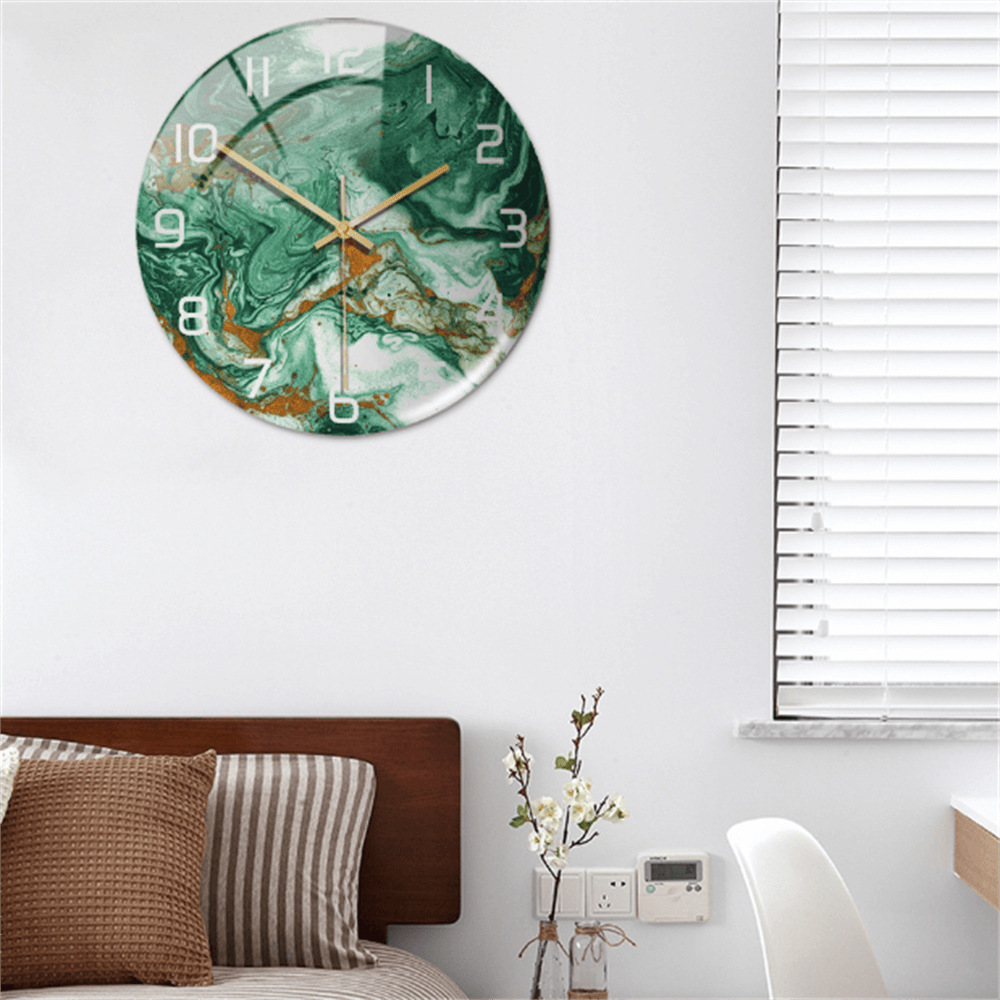 Stijlvolle Wandklok met Marmeren Textuur - MarbleTime