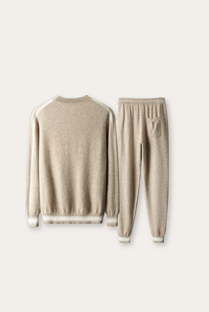 Lichtbruine Kasjmier Merinowol Set – Alessio