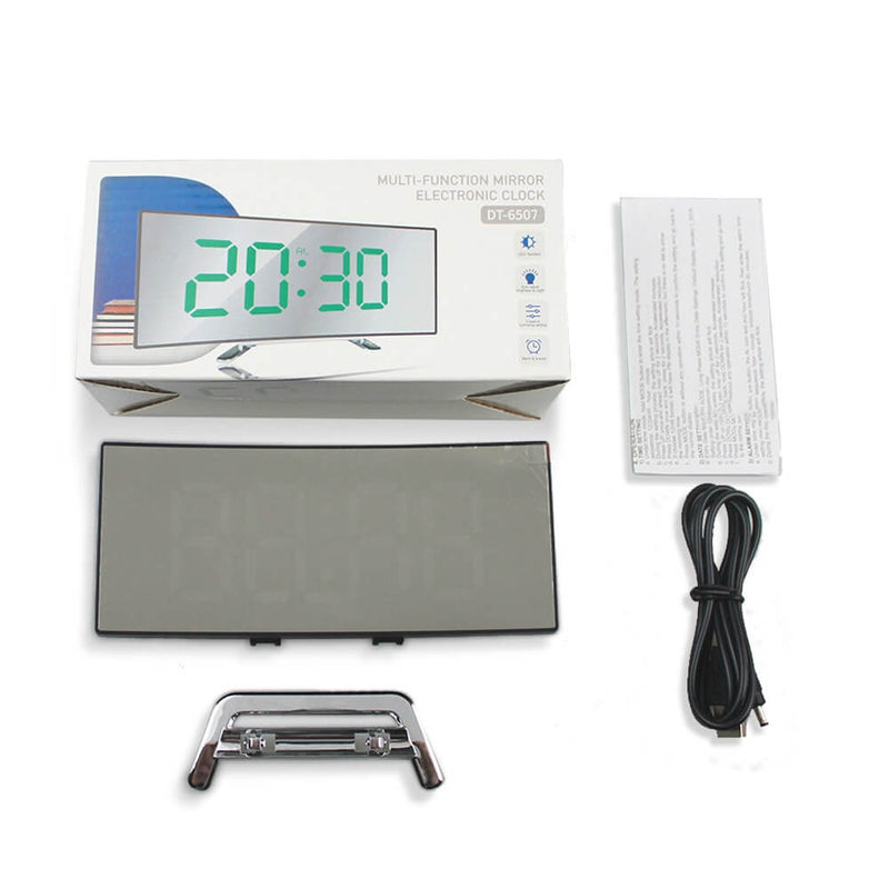 Gebogen LED Digitale Wekker met Modern Design - LumiCurve