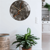 Stijlvolle Wandklok met Marmeren Textuur - MarbleTime