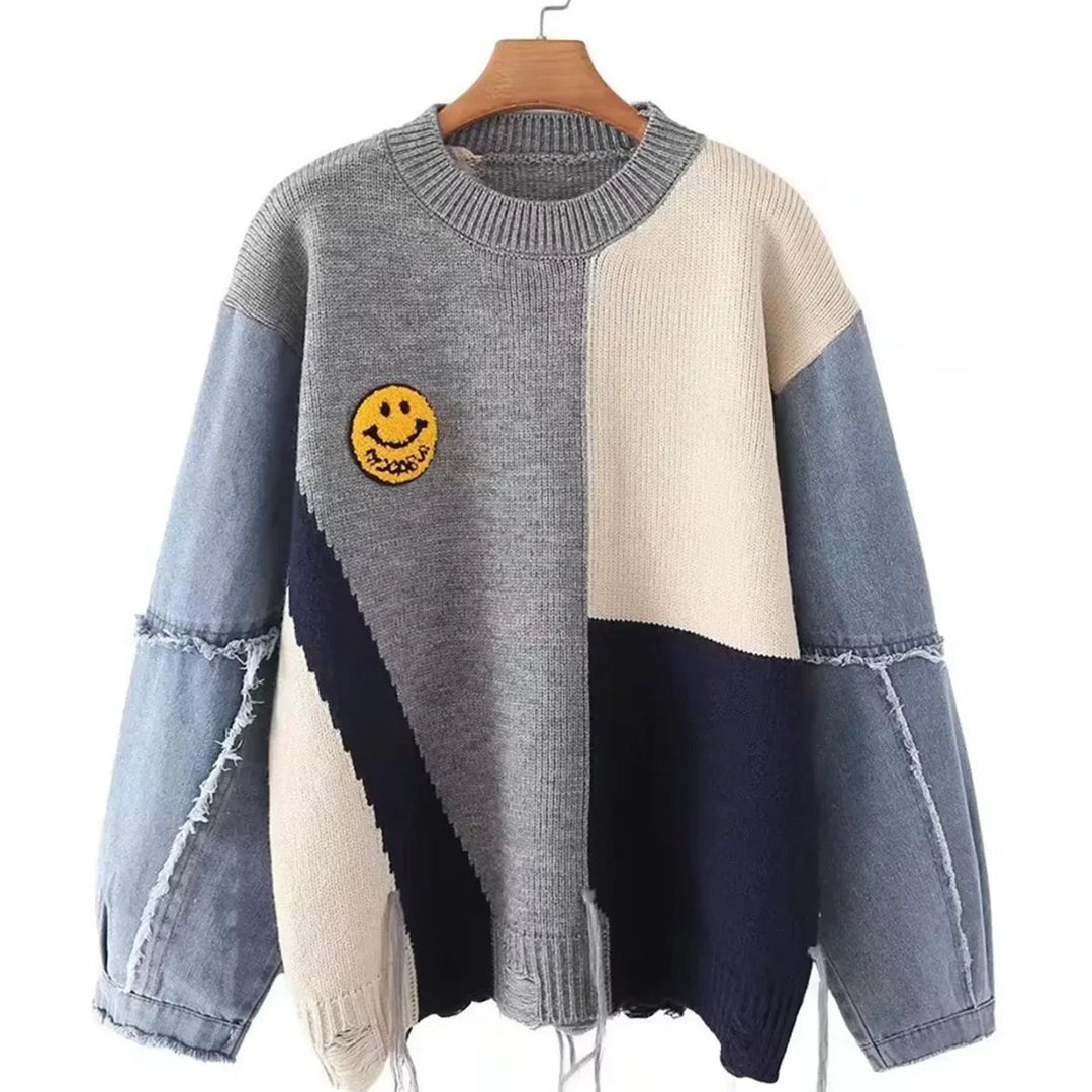 Vrolijke Patchwork Sweater voor Dames - Liora