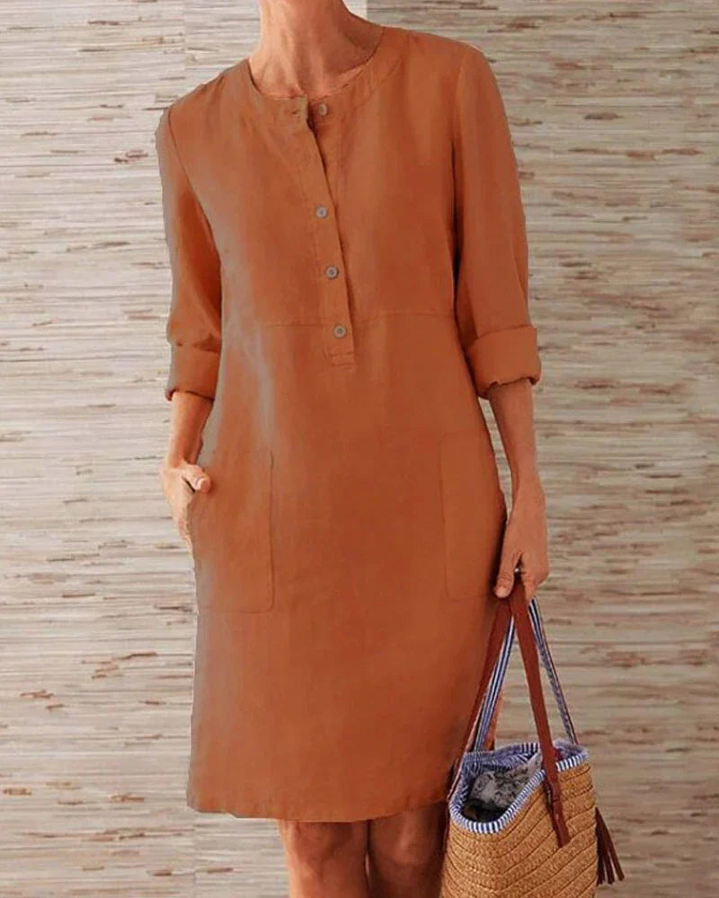 Trendy zomerjurk met knoopsluiting – Allegra