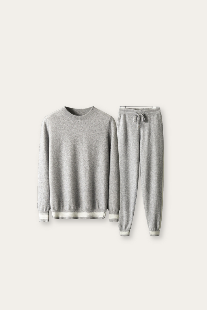 Lichtgrijze Kasjmier Merinowol Set – Romano