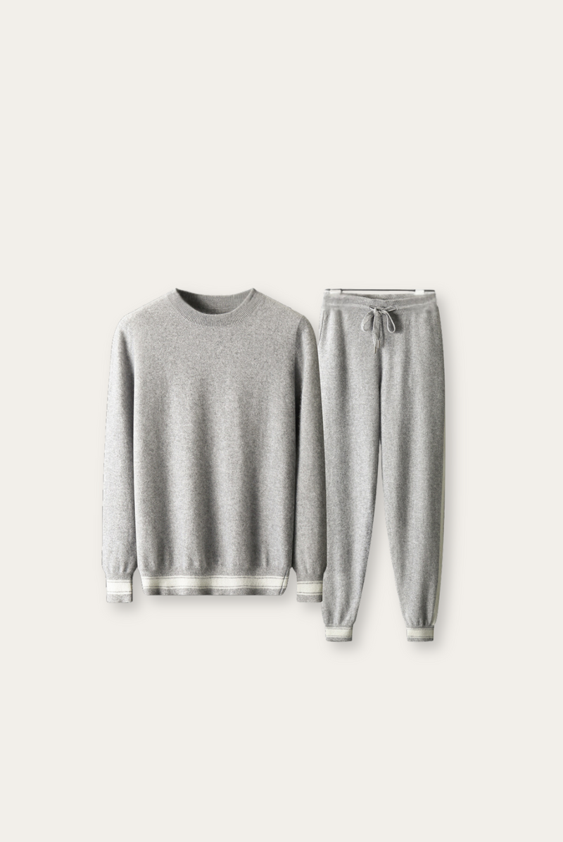 Lichtgrijze Kasjmier Merinowol Set – Romano
