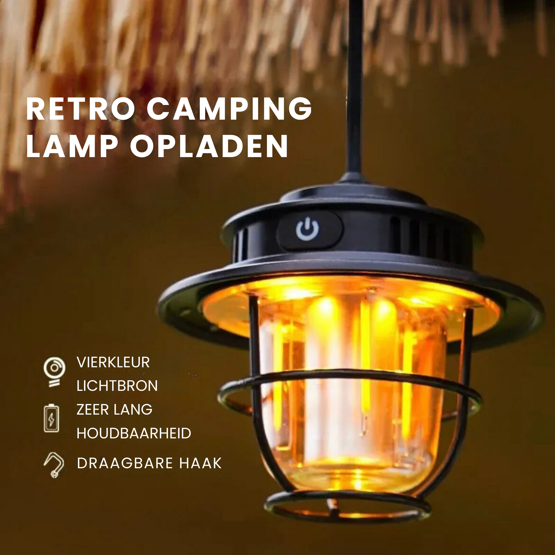 Draagbare Led Campinglamp - VintaGlow