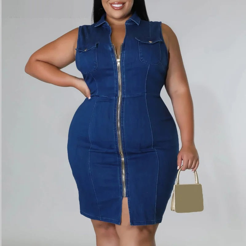 Vardi Dante™ Helen Plus-Size Spijkerjurk | Trendy & Stoer