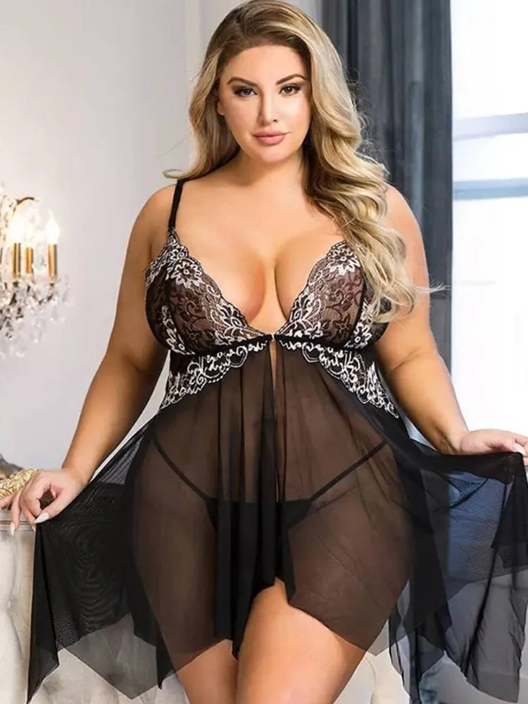 Vardi Dante™ Lara Plus-Size Lingerieset | Transparant & Sexy