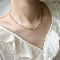 Olijfgroene Zirkonia Ketting - Celeste