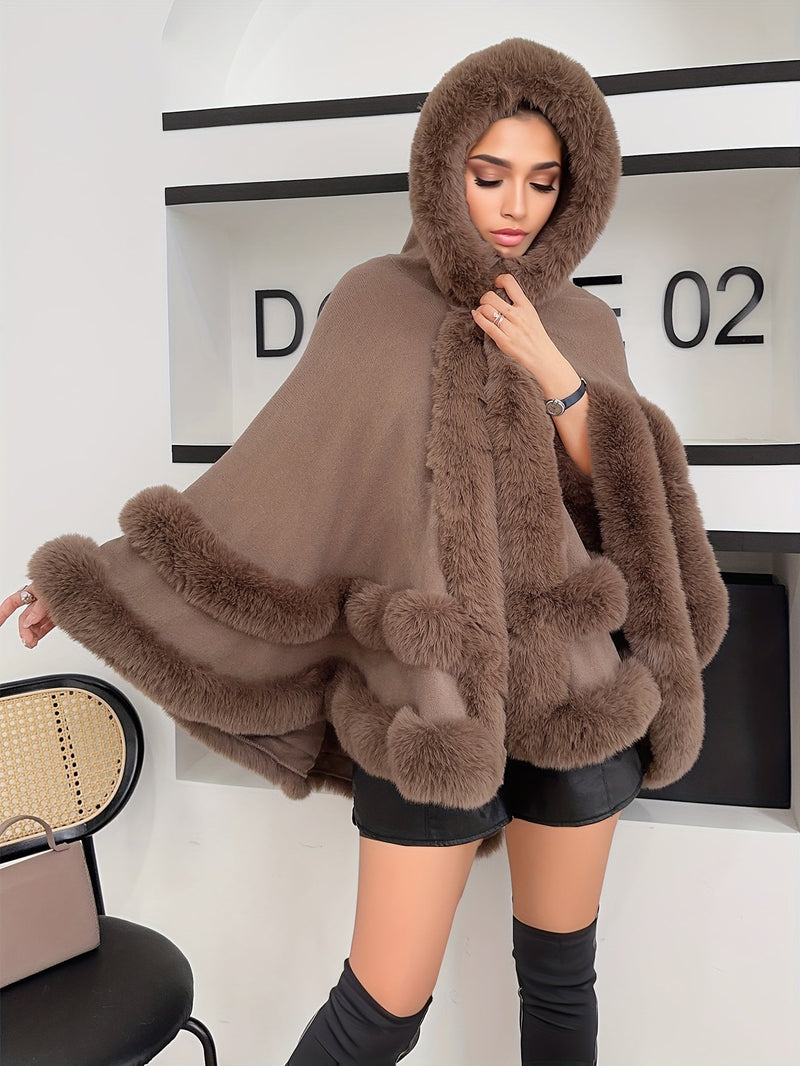 Oversized Furry Cape Jas voor Vrouwen - Fiona