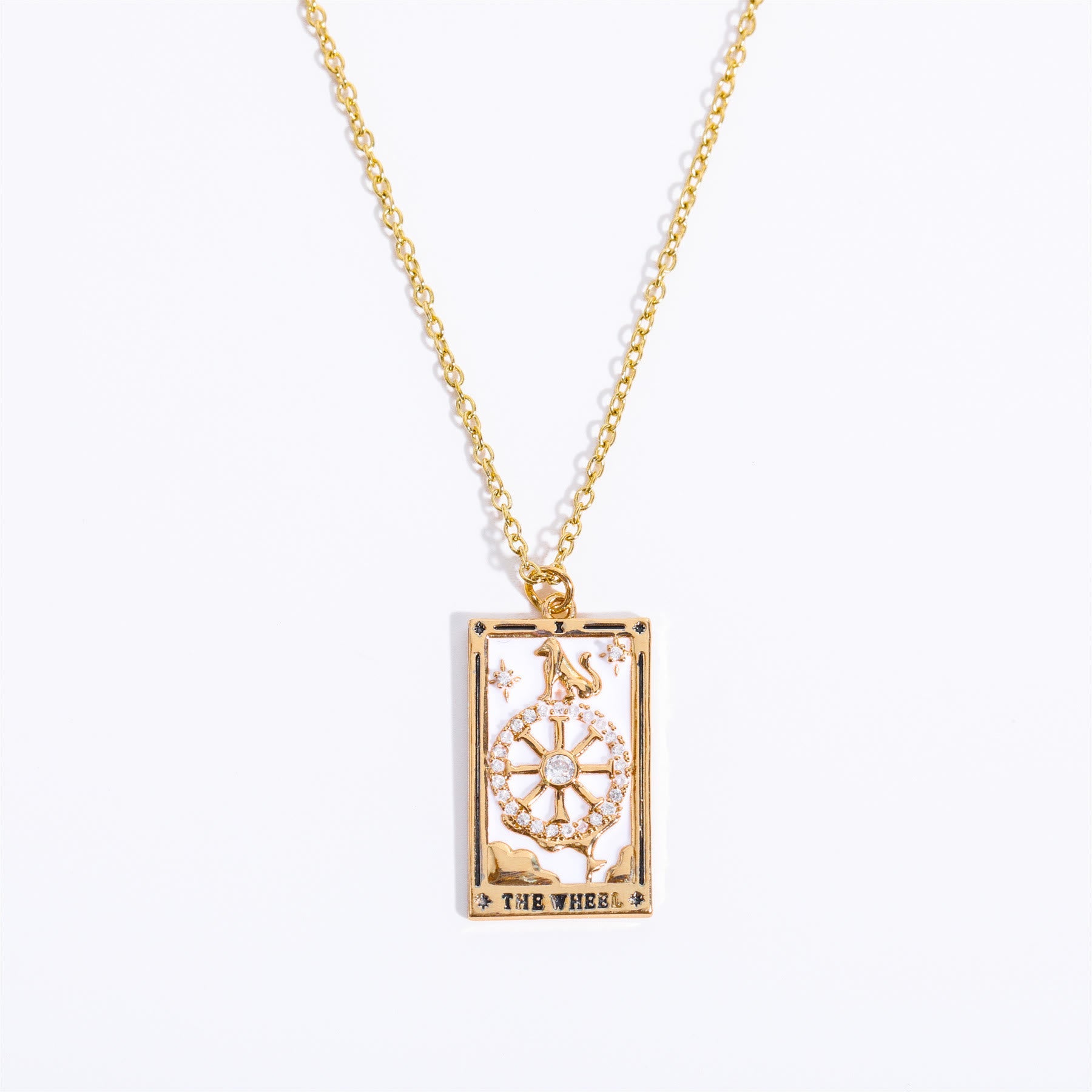 Zirkonia Vergulde Tarot Druppel Hanger Ketting - Amara