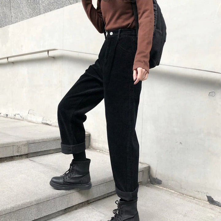 Dames Corduroy Broek met Wijde Pijpen – Emily