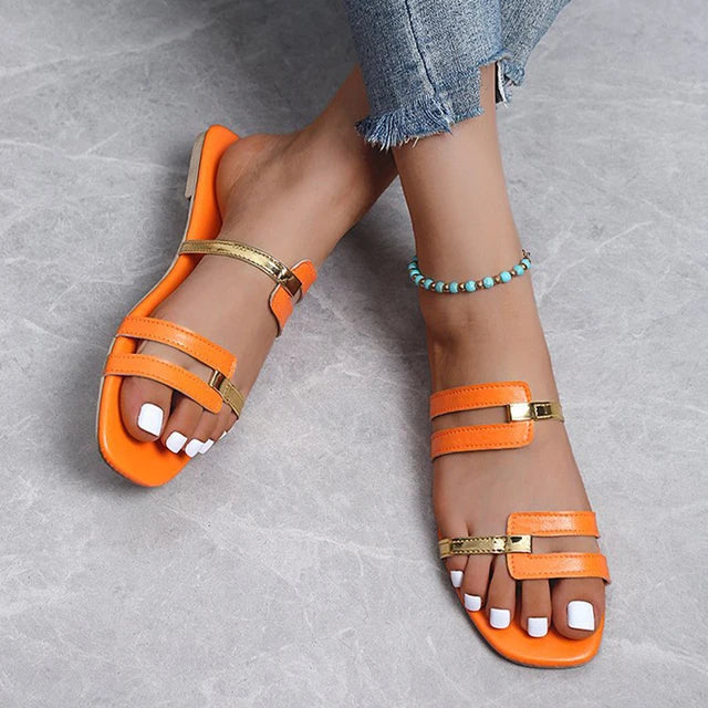 Dames Platte Zomerslippers met Open Teen – Avianne