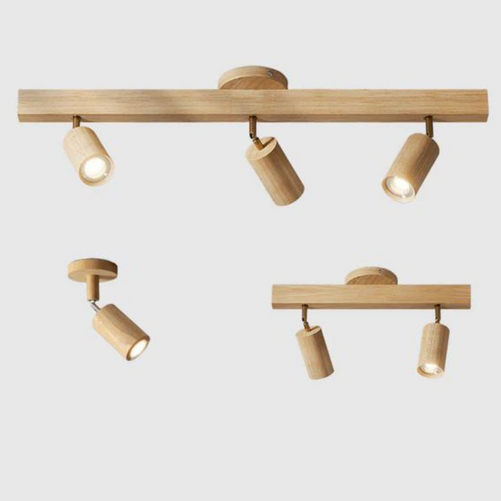 Verstelbare Houten Plafondspotlamp - EcoLux