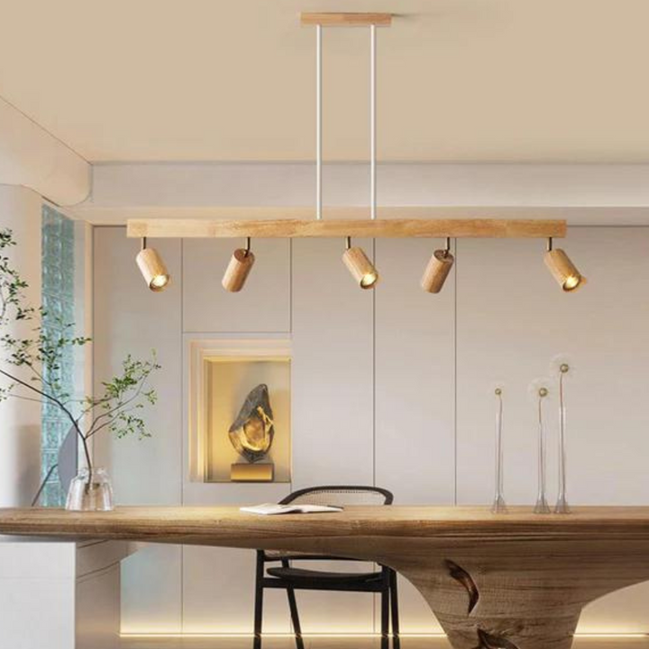 Verstelbare Houten Plafondspotlamp - EcoLux