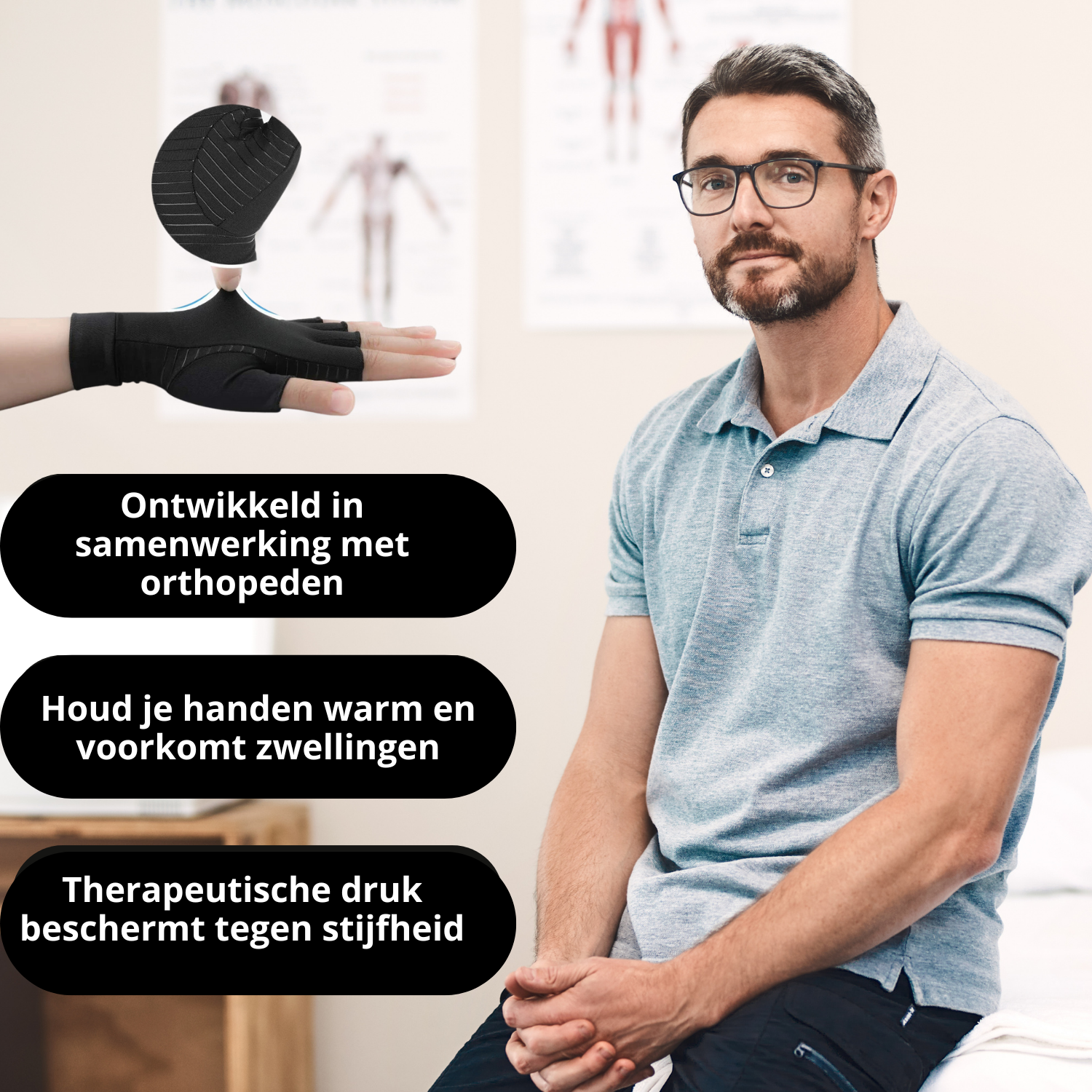 Anti-Artritis Compressiehandschoenen - ThermaFlex