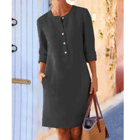 Stijlvolle jurk met zakken & ronde hals – Niva