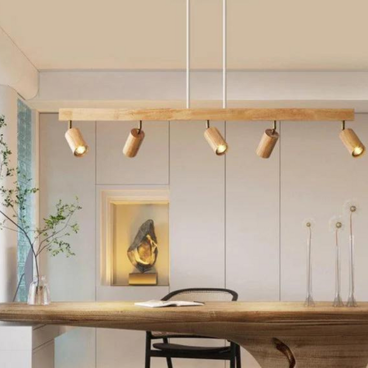 Verstelbare Houten Plafondspotlamp - EcoLux