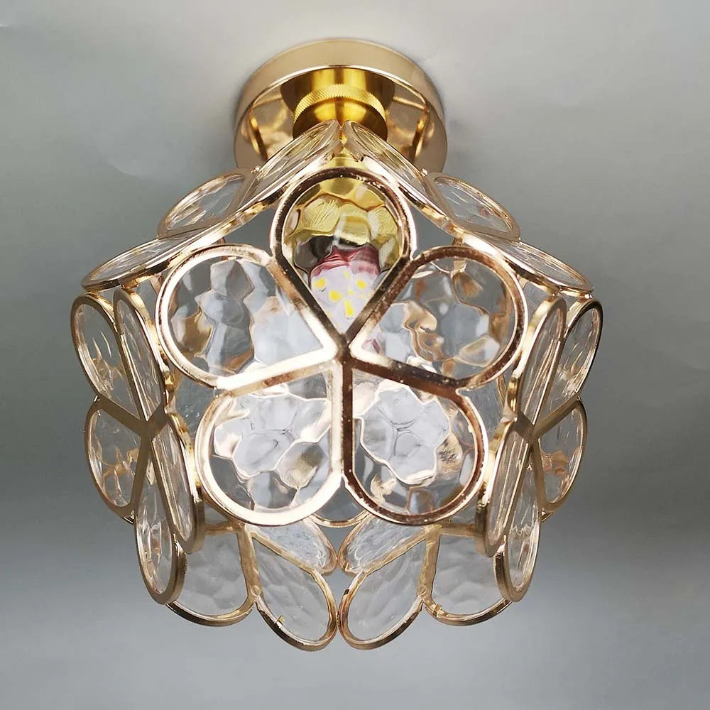 Artistieke Glazen Plafondlamp met Bloemmotief - FlowerHall