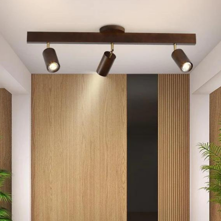 Verstelbare Houten Plafondspotlamp - EcoLux