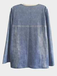 Koszulka z nadrukiem kotów i modnymi detalami w blokach kolorów - Celeste